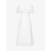 House Of Cb Tallulah Floral-print Cotton-blend Midi Dress In White Floral