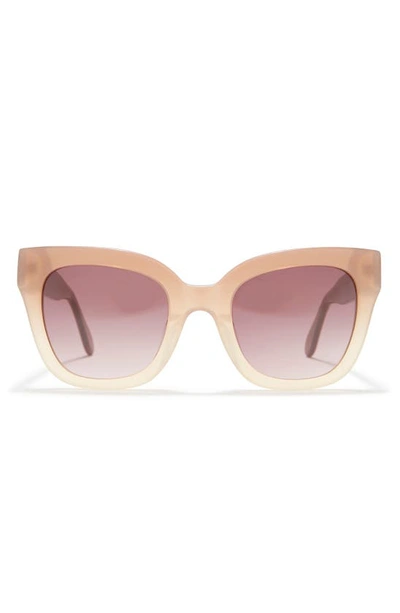 Bcbgmaxazria 50mm Chunky Square Exposed Quilt Sunglasses In Milky Crystal Blush