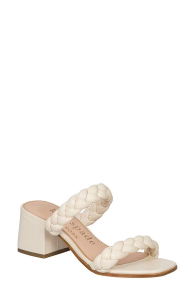 Kate Spade Juniper Braided Dual-band Slide Sandals In Parchment