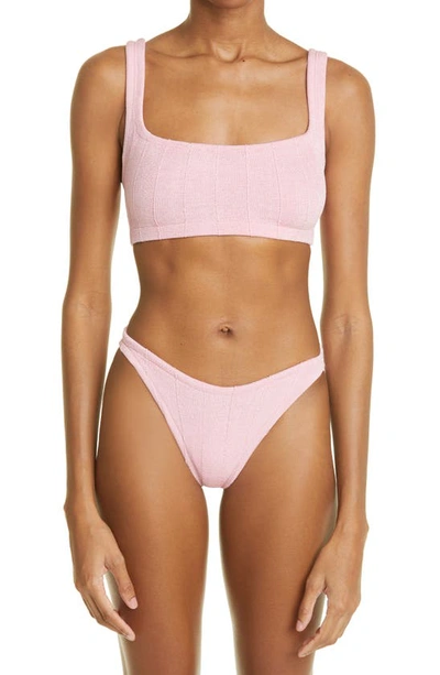 Hunza G Crinkle 2-piece Swimsuit In Bubblegum