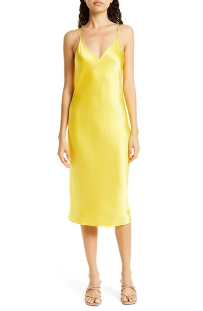 L Agence Jodie Silk Slipdress In Light Maize