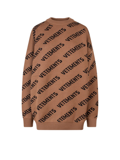 Vetements Sweater In Leather Color
