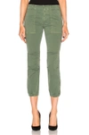 Nili Lotan Military Cropped Stretch Cotton-twill Trousers In Olive