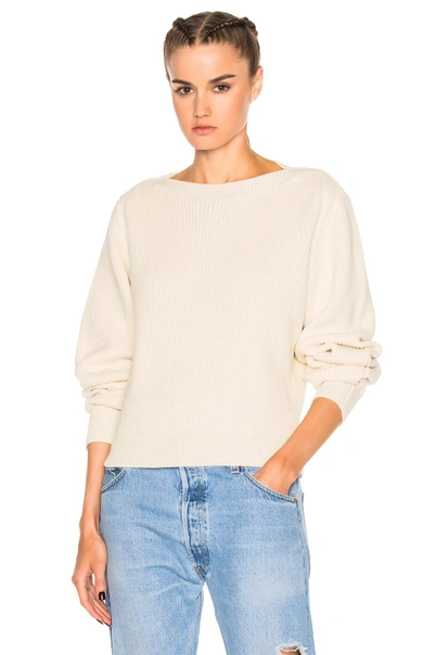 Isabel Marant Fidji Cotton And Wool-blend Sweater In White