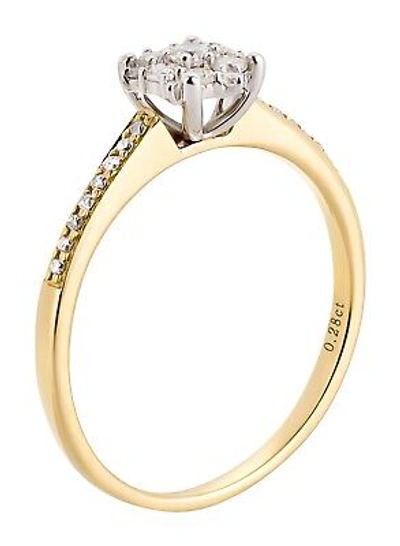 Pre-owned Ardeo Aurum Solitär Ring 585 Gold Bicolor Weissgold 0,28ct. Diamanten Verlobungsring Brillant