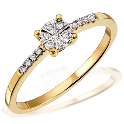 Pre-owned Goldmaid Damenset 585 Weiss-oder Gelbgold Ring, Collier Oder Ohrringe Diamant Neu