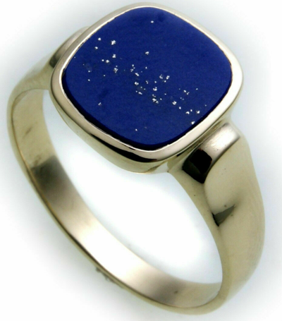 Pre-owned Markenlos Herren Ring Echt Gold 333 Echt Lapis Lazuli Alle Steine Mögl. Gelbgold Qualität