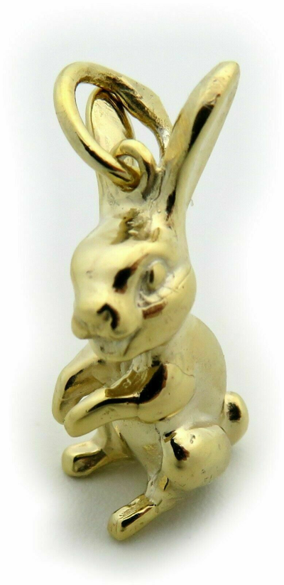 Pre-owned Markenlos Neu Anhänger Hase Echt Gold 333/- Kaninchen Hänger Massiv Gelbgold 8 Karat Top