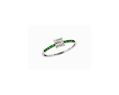 Pre-owned Passion Diamanten Brillant Ring Tsavorite 14 Karat 585er Weissgold Tsavorite 0,19 Ct