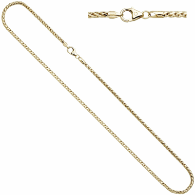 Pre-owned Jobo Goldkette 45 Cm, 2,6 Mm, Zopfkette 585 Gelbgold, Karabiner, Gewicht Ca 6,7 Gramm