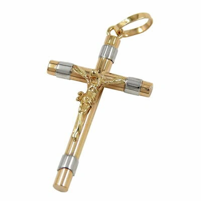 Pre-owned Markenlos Anhänger, Kreuz Bicolor, 9kt Gold