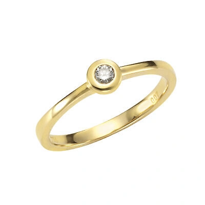 Pre-owned Orolino Ring Cocktailring 585 Gold Gelb Diamant Brillant Glanz Poliert Damen Neu