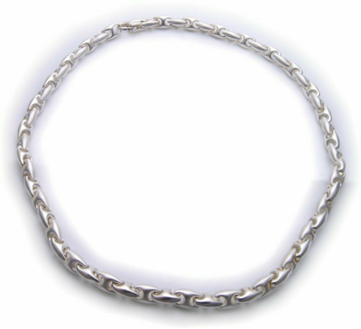 Pre-owned Markenlos Damen Collier In Silber 925 Massiv 45 Cm Teilmattiert Sterlingsilber Halskette