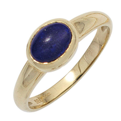 Pre-owned Jobo Damen Goldring, Lapislazuli Ring, 585 Gold, 1 Blauer Lapislazuli, Ca. 3,5 Gr