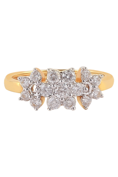 Pre-owned Jisha Pave 0,61 Cts Rund Brilliant Cut Natürliche Diamanten Jahrestag Ring In 18k Gold