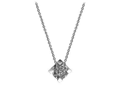 Pre-owned Aris Diamond - 0,1 Ct. Diamond Pendant In 14k White Gold