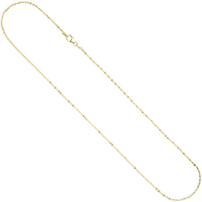 Pre-owned Schmuck-krone - Goldschmuck 1,3mm Criss-cross Halskette Collier Aus 333 Gold Gelbgold, Goldkette Damen 45cm