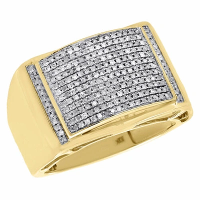 Pre-owned Jfl Diamonds & Timepieces 10k Gelbgold Original Rund Diamant Gewölbter Rosa Ring Herren Pave Band 0.50 Ct