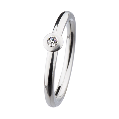 Pre-owned Ernstes Design Ring R353 Brillant 0,035 Ct Tw/si Edelstahl Diamant Rund Weiss