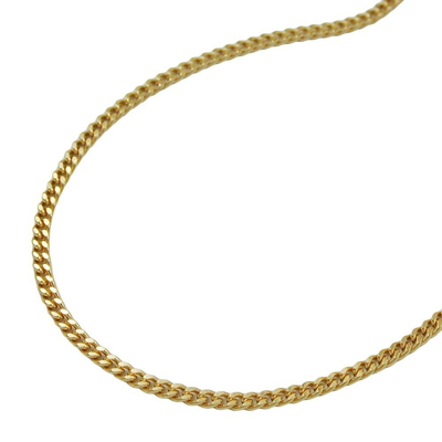 Pre-owned Schmuck-krone - Goldschmuck 1,3mm Kette Collier Panzerkette Aus 375 Gold Gelbgold, 45cm, Damen, Goldkette