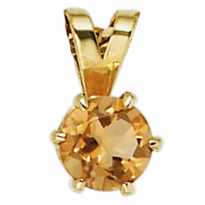 Pre-owned Schmuck-krone - Goldschmuck Anhänger Citrin Gelb-orange & 585 Gold Gelbgold Halsschmuck Damen Goldanhänger