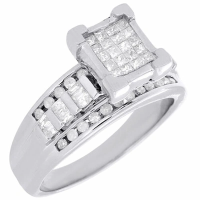 Pre-owned Jfl Diamonds & Timepieces Sterlingsilber Unsichtbare Prinzessin Diamantschliff Verlobung Wedding Ring 0.76