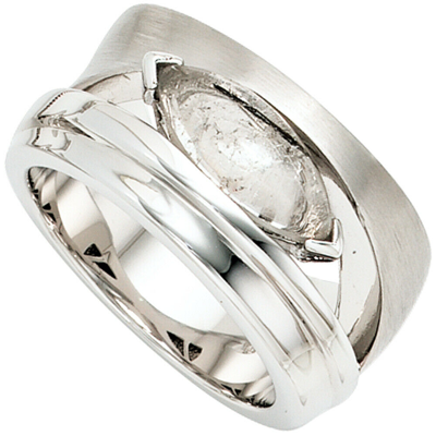 Pre-owned Jobo Turmalinquarz Ring, Damen Silberring Breit 12 Mm, 925 Silber, Ca. 11,6 Gramm