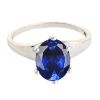 Pre-owned Vt Gems 1,60ct Ovale Form 100% Natürliche Blaue Tansanit 585er Weissgold Verlobungs Ring