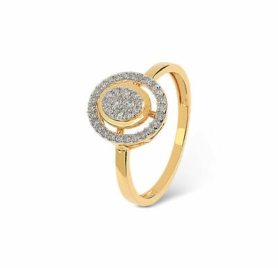 Pre-owned Hrb-exporte 2,20 Karat Runder Moissanite-diamant In 925er Silber Mit Gelbgold-fn-ring...