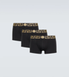 Versace Two-pack Black Greca Border Boxer Briefs In Nero