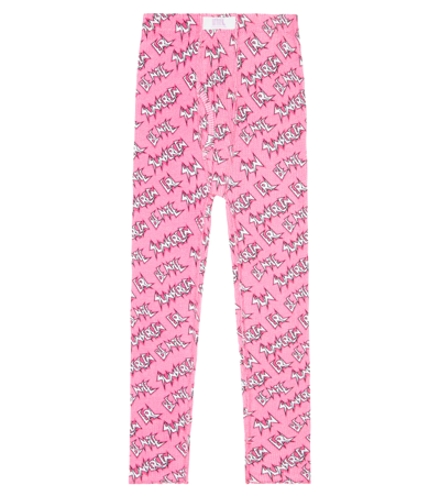 Erl Kids' Cotton Jersey Sweatpants In Pink Sunscreen