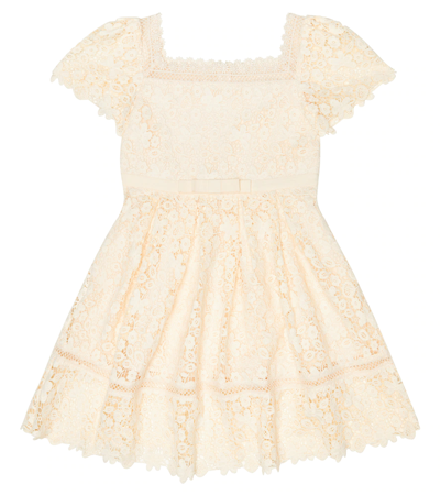 Self-portrait Kids' Little Girl's & Girl's Guipure Lace Dress In Orange