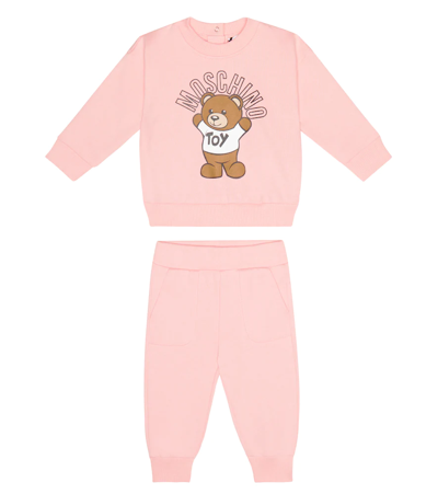 Moschino Baby Set Of Sweatshirt And Pants In Sugar Rose