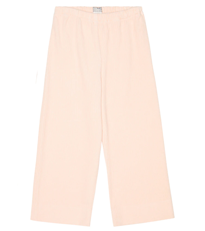 Il Gufo Kids' Corduroy Wide-leg Pants In Quartz Pink