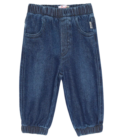 Il Gufo Baby Cotton-blend Chambray Pants In Blue