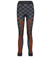 Gucci High-rise Gg-jacquard Jersey Leggings In Black/orange