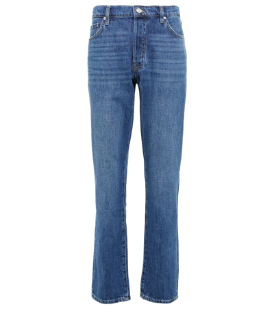 Frame Le Slouch Mid-rise Straight Jeans In Mid Denim