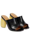 Loewe Soap Leather Mules In Black/yellow