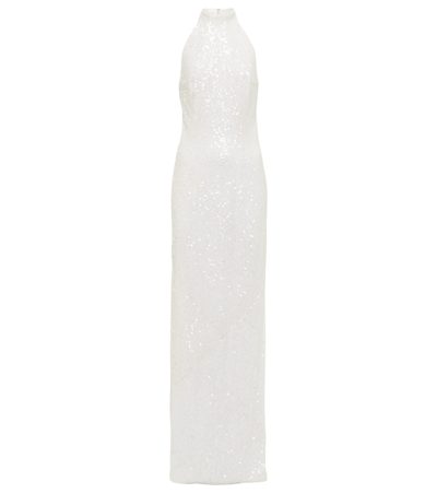 Galvan Salina Sequin-embellished Woven Maxi Dress In White