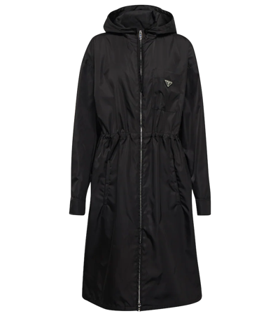 Prada Re-nylon Raincoat In Nero