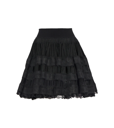 Alaïa Woman High Waist Black Fluid Short Skirt
