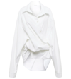 BALENCIAGA DRAPED COTTON SHIRT