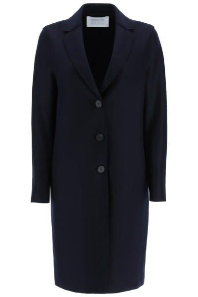 Harris Wharf London Single Breasted Coat In Blue