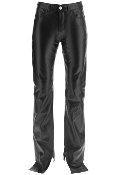 Attico Leather Pants In Black