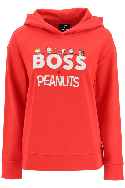 Hugo Boss Boss Peanuts Hoodie In Red