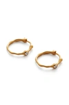 Monica Vinader Siren Diamond Huggie Hoop Earrings In 18ct Gold On Sterling Silver