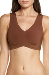 True & Co. True Body Lift V-neck Bralette In Chestnut