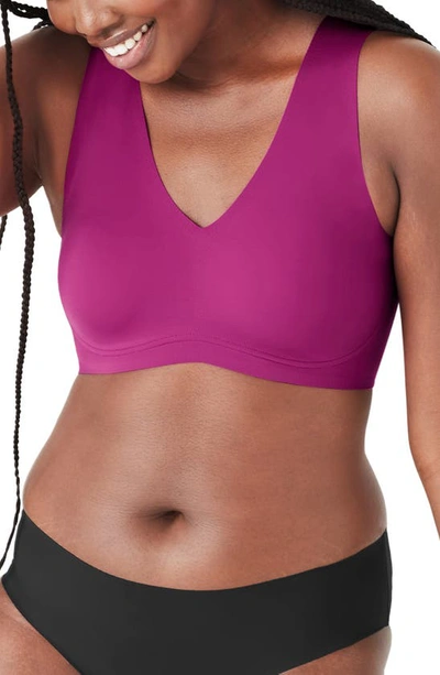 True & Co. True Body Lift V-neck Bralette In Purple Thistle