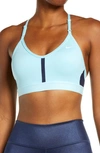 Nike Women's Indy V-neck Low Impact Sports Bra In Copa/mdnght Nvy/glacr Ice/wht