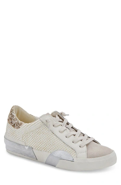Dolce Vita Zina Sneaker In Off White Embossed Leather